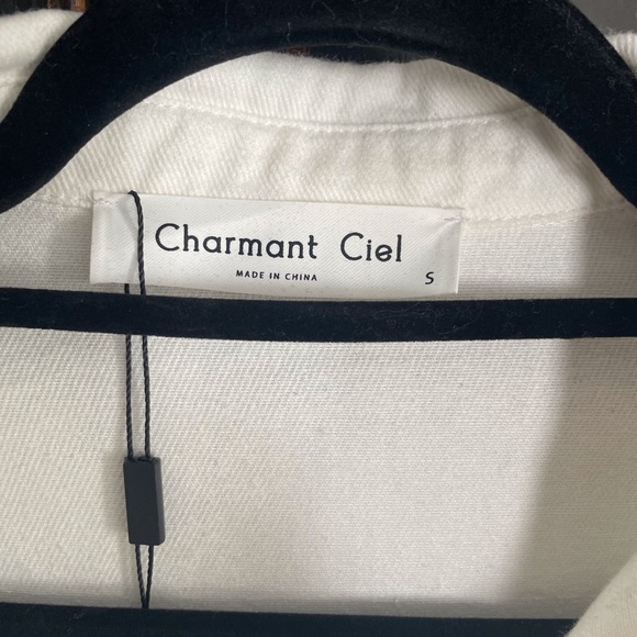 White and Turquoise Check Denim Top Jacket. Sm. Runs big - Picture 4 of 8